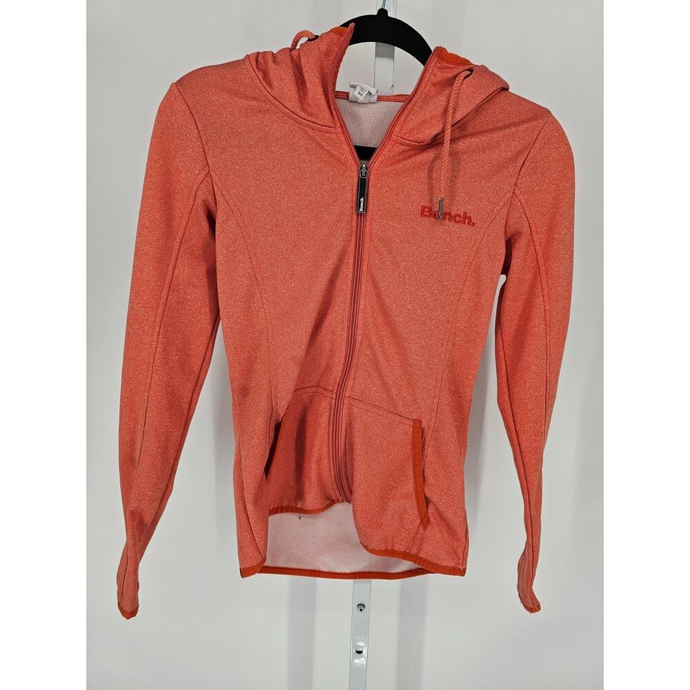 Bench Athletics Womens Sz XS Full Zip Performance Hoodie Coral Pink Orange